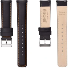 Local Delivery- Christmas Gift Quick Release Leather Watch Bands Genuine Watch Straps For Men Women Top Grain Leather Watch Strap, White Elephant Gifts, Stocking Stuffers For Men, Father's Day Gifts - Saddle Brown & White & Silver - 查看 3