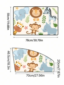 1pc Children Car Window Shade Curtain, Magnetic Summer Baby Sun Blocking Heat Insulation Blind With Cartoon Pattern, Can Be Used As Children Gift