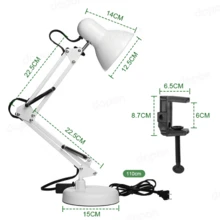 Lámpara De Escritorio DAPON Metal 360° Grados Ergonómico - Blanco - Ver 5