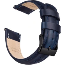 Local Delivery- Christmas Gift Quick Release Leather Watch Bands Genuine Watch Straps For Men Women Top Grain Leather Watch Strap, White Elephant Gifts, Stocking Stuffers For Men, Father's Day Gifts - 藍色和黑色 - 查看 4