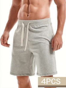 4PCS Men's Casual Classic Shorts Sports Cotton Drawstring Sports Shorts, Multi-Color Dopamine Dressing - Màu sắc hỗn hợp - Xem 5