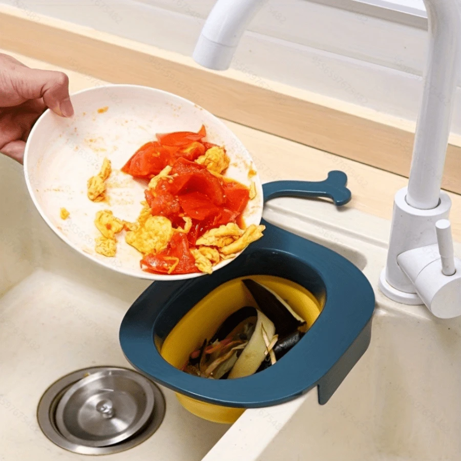 1 件多功能可折叠鲸鱼形沥水篮，厨房水槽过滤器，用于收集食物垃圾和剩菜