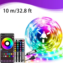 HBOWMDJIA 3ft-100ft Smart LED Lights For Bedroom, RGB Dynamic Lighting USB Strip Light, 44 Keys Remote Control, App Control With Timing, Music Sync, Flashing, Jumping, LED Strip Lights Suitable For Living Room, Bedroom Room Decor, New Year, Christmas Gifts, Wedding Decor - 小型的 - 查看 11