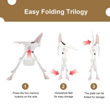 OYAJIA Hochstuhl Baby 3in1 Kinderhochstuhl mit Babyliege und Baby Schaukelstuhl, Verstellbar Klappbar Hochstuhl Baby mit Essbrett und Rollen,Korb, mitwachsend ab 6 Monate bis 6 Jahre Babystuhl