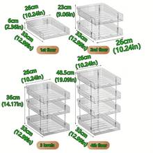 LINKOOL 2/3/4 层亚克力桌面整理器，带可拆卸隔板 - 透明轻质嵌入式或独立式文件存储，适用于办公室、家庭、A4 纸、信件和笔记本、多层搁板、透明材料学校用品、返校