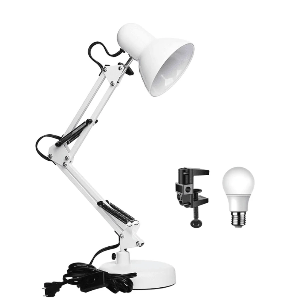 Lámpara De Escritorio DAPON Metal 360° Grados Ergonómico - Blanco - Ver 1