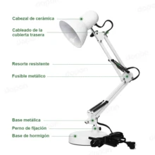 Lámpara De Escritorio DAPON Metal 360° Grados Ergonómico - Blanco - Ver 6