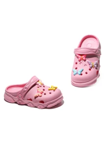 Fresh Daisy 儿童穿孔轻质 EVA 透气凉鞋，舒适室内外休闲拖鞋 - 粉色 - 查看 5