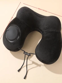 Oreiller de voyage gonflable réglable, coussin de support pour le cou portable pour avion, train et voiture avec un ensemble gratuit de masque pour les yeux 3D et de bouchons d'oreille