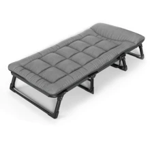Compact Adjustable Sleeping Cot – 4-Position Recline, 440lbs Max Weight, Includes Pad" - Grey - View 2