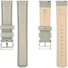 Local Delivery- Christmas Gift Quick Release Leather Watch Bands Genuine Watch Straps For Men Women Top Grain Leather Watch Strap, White Elephant Gifts, Stocking Stuffers For Men, Father's Day Gifts - 灰色和銀色 - 查看 4