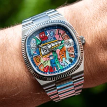 1pc CILOA Men's Highly Attractively Cartoon Design Large Dial Waterproof Quartz Watch, Everyday Wear - Silver - View 6