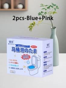 2 Box Of 24 Toilet Effervescent Tablets - Deodorizing And Descaling Toilet Cleaner, Pink And Blue Toilet Cleaning Tablets, Toilet Cleaning Liquid, Efficient In Removing Odors And Dirt, Preventing Yellowing, Suitable For Home Bathrooms, Toilets, Kitchens.