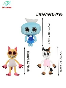 Molutian Muñeco de peluche suave de Dandy World Pebble Dog, personaje de dibujos animados lindo y de alta calidad, regalo de cumpleaños ideal, juguete de peluche de colección - Multicolor - Ver 3