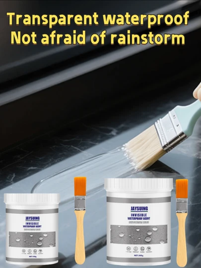 JAYSUING 100g/300g; Adhesivo transparente impermeable; Revestimiento impermeable para alféizares de ventanas exteriores; Adhesivo impermeable para detener fugas; Reparación de grietas para uso en exteriores; Reparación de fugas para baños; Agente de sellado y penetración antifugas