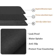 1pc Black & White Marble Pattern Kitchen Mat - Washable Nylon Carpet, Anti-Slip Heat Insulation Absorbent Easy To Clean, Minimalist Nordic Style, Suitable For Entryway, Laundry Room, Table, Pet Feeding, Modern & Fashionable, Ideal Gift
