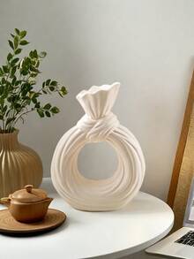 Nowoczesny minimalistyczny okrągły wazon w kształcie węzła odpowiedni na wszystkie pory roku, wazon dekoracyjny na blat z żywicy, minimalistyczny złoty wazon dekoracyjny, nowoczesna dekoracja domu do salonu i sypialni, dekoracja centralna, prezent na dzień matki, prezent na ukończenie szkoły, dekoracja ślubna