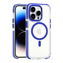 Mida Style Case Compatible With IPhone Color Frame With Heavy Duty Magnetic Technology - Blue - View 2