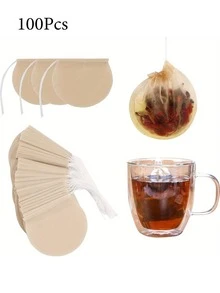 10/20/30/50/80/100個裝 大容量茶葉空茶包，未漂白茶葉沖泡袋，一次性圓形茶濾袋，紙製抽繩茶包，未漂白茶咖啡袋，沐浴香氛草本沖泡湯袋 - 適用於大容量茶葉、咖啡、香料和湯 - 廚房必備工具 - 彩色 - 查看 7
