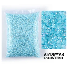 散装批发 2-6 毫米果冻 AB 树脂非热修复水钻 平底塑料水晶 闪粉 大包装宝石 - 彩色 - 查看 45