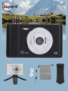 Professional Camera With 4K CCD Sensor|50MP Ultra HD Resolution|2.4-Inch Screen|Mini Portable Body|Perfect For Selfies On Student Travel - Black - View 1