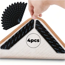 Set de 8 pegatinas cuadradas para alfombra, pegatinas antideslizantes para alfombras de entrada, fijadores de alfombra adhesivos no manchantes para el hogar, cinta para exteriores, pegatinas para pisos de madera, almohadilla antideslizante reutilizable