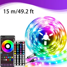 HBOWMDJIA 3ft-100ft Smart LED Lights For Bedroom, RGB Dynamic Lighting USB Strip Light, 44 Keys Remote Control, App Control With Timing, Music Sync, Flashing, Jumping, LED Strip Lights Suitable For Living Room, Bedroom Room Decor, New Year, Christmas Gifts, Wedding Decor - 小型的 - 查看 13