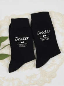 1 Pc Wedding Party Socks,Groomsmen Gifts,Custom Groomsmen Socks,Personalized Men Socks,Best Man Socks For Him,/Groom Socks - Multicolor - View 4