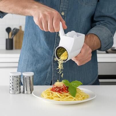 Ralador Manual Com Manivela para Queijo, Legumes, Grãos com 2 laminas em aço inox