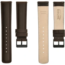 Local Delivery- Christmas Gift Quick Release Leather Watch Bands Genuine Watch Straps For Men Women Top Grain Leather Watch Strap, White Elephant Gifts, Stocking Stuffers For Men, Father's Day Gifts - Gray & Black - 查看 3
