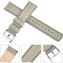 Local Delivery- Christmas Gift Quick Release Leather Watch Bands Genuine Watch Straps For Men Women Top Grain Leather Watch Strap, White Elephant Gifts, Stocking Stuffers For Men, Father's Day Gifts - 灰色和銀色 - 查看 3