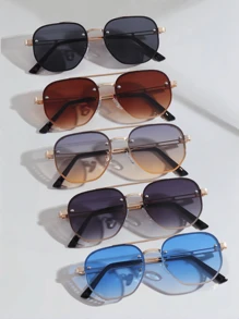 1 paire de nouvelles lunettes de style européen et américain à double faisceau avec monture métallique, style de rue