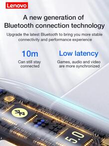 Lenovo Lenovo 1pc HT38 Wireless Bluetooth Earphone Sport Earbuds With HD Sound Bass Sweatproof Lightweight Comfortable Fit For Women Men Gift Idea Black White Holiday Present