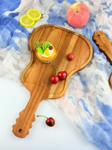 半件装吉他造型奶酪板，木质托盘，不对称造型，木质餐盘，早餐托盘，餐盘，派对装饰托盘，牛排托盘，水果托盘，糖果托盘，寿司托盘，零食托盘，装饰托盘，多功能木质托盘，适合家庭聚会、朋友聚会、户外使用