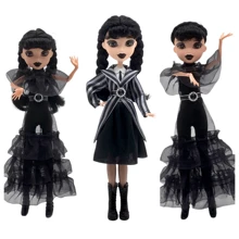 11.8-Inch 10-Inch Gothic Design Style Toy Black Doll Toys, Family Interactive Toy, Beautiful Evening Dress Princess Doll, Black Dress, Black High Heels, Classic Black Braid, Ideal Choice For Collectors And Party Decorations