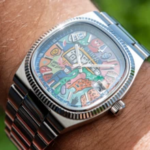 1pc CILOA Men's Highly Attractively Cartoon Design Large Dial Waterproof Quartz Watch, Everyday Wear - Silver - View 5