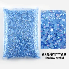 散装批发 2-6 毫米果冻 AB 树脂非热修复水钻 平底塑料水晶 闪粉 大包装宝石 - 彩色 - 查看 29