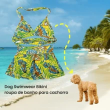宠物狗夏季比基尼泳装小狗泳衣沙滩装适用于幼犬小猫和中小型犬猫夏季沙滩必需品