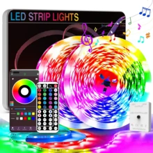 HBOWMDJIA RGB LED Strip Light, With 44key Remote Control, Can Adjust Color And Brightness, Very Easy To Install, Smart APP Controlled LED Lights For Home Interior Decoration, Festival Atmosphere Light, Party Atmosphere Light, Fun Light Wall Decor Halloween Decor Gift - New Controller - View 1
