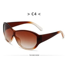 Y2k Oversized Sunglasses Women For Men Luxury Brand Designer Vintage Sunglasses Popular Punk Sport Goggle Outdoor Shades UV400 - 黑棕紅 - 查看 3