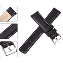 Local Delivery- Christmas Gift Quick Release Leather Watch Bands Genuine Watch Straps For Men Women Top Grain Leather Watch Strap, White Elephant Gifts, Stocking Stuffers For Men, Father's Day Gifts - Black & White & Rose Gold - 查看 3
