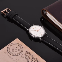 Local Delivery- Christmas Gift Quick Release Leather Watch Bands Genuine Watch Straps For Men Women Top Grain Leather Watch Strap, White Elephant Gifts, Stocking Stuffers For Men, Father's Day Gifts - Black & White & Rose Gold - 查看 6
