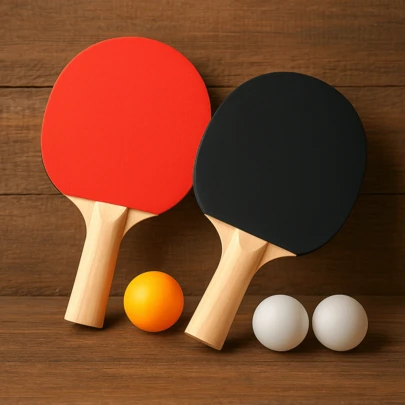Kit Ping Pong com 2 Raquetes e 3 Bolinhas Tênis de Mesa Lazer Iniciantes Crianças Adultos
