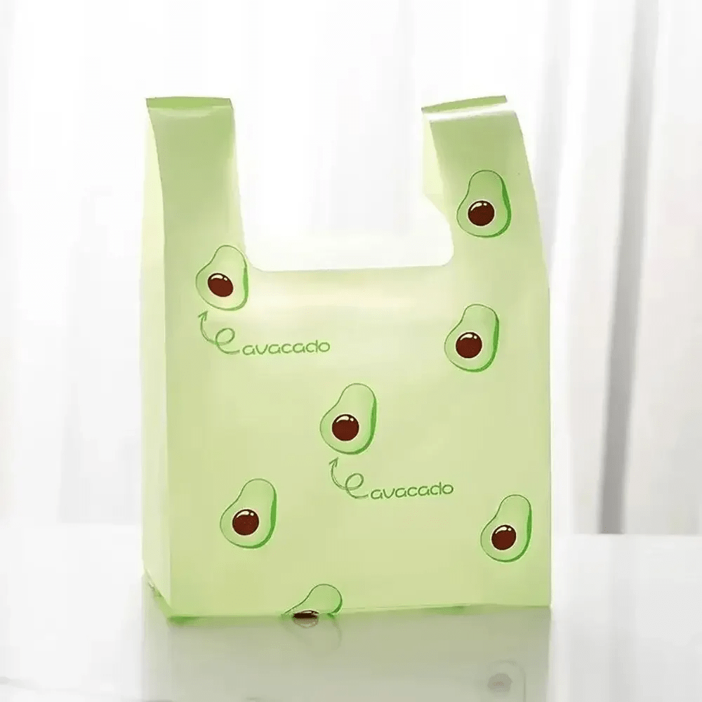 50pcs Shopping Bags, Tote Bags, Packaging Bags, Storage Bags, Sundries Bags, Convenience Bags, Travel, Outdoor, Supermarket Shopping Convenience Bags, Valentine's Day Packaging Supplies, With A Small Amount Of Impressions, Prints, Small Impurities, Will Not Affect Use