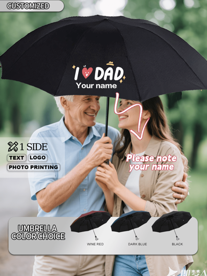 [MOQ 1 Stück] [Individuell gestalteter Regenschirm Vatertags-Geschenk] Bedeutungsvolles Vatertags-Geschenk, Foto bedruckter Regenschirm, windbeständig, UV-Schutz, 3 Farben Premium Individuell
