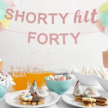 40th Birthday Decorations Women Men Birthday Party Decor Sign Funny Banner 40th Bday Party Supplies Shorty Hit Forty Birthday Banner Party Decoration - View 5