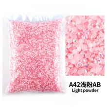 散装批发 2-6 毫米果冻 AB 树脂非热修复水钻 平底塑料水晶 闪粉 大包装宝石 - 彩色 - 查看 11
