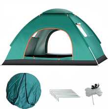 COSANSYS NEW ‎200 X 200 X 135 Cm 3-4 Man Pop Up Camping Tent 2 Window 2 Door Floor Tent Waterproof Hiking Outdoor Camping Tent, Automatic 2-3 Man Person Instant Tent,Pop Up Tent, Lightweight, Waterproof, Easy Set Up For Outdoor Camping, Hiking, Mountaineering, Beach, Include Carry Bag - Dark Green - View 2