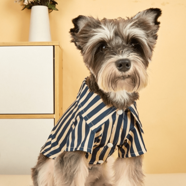 1 pezzo Vestiti per animali domestici, camicia a righe, stile britannico, abbigliamento per gatti e cani
