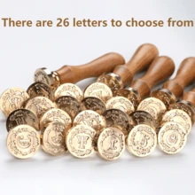 26pcs Floral Wreath & Letter Wooden Handle Stamp Set